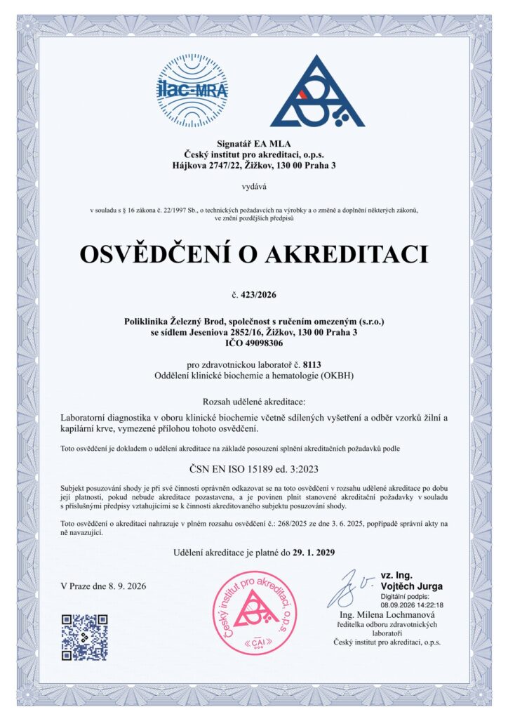 Osvědčení o akreditaci